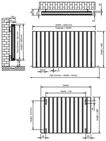 Eastbrook Hadleigh radiator 105x60cm aluminium 1759W wit mat