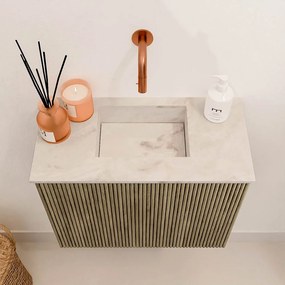 Mondiaz Joya DLux 50cm toiletmeubel dusk met wastafel faye midden zonder kraangat frappe