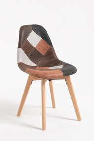 Set van 4 Kelen Patchwork Kunstlederen Stoelen