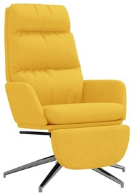 vidaXL Relaxstoel met voetensteun stof mosterdgeel