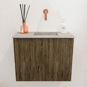 Mondiaz Joya DLux 50cm toiletmeubel dusk met wastafel faye rechts zonder kraangat glace