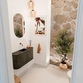 Mondiaz Joya DLux 85cm toiletmeubel ronding links/rechts shadow met wastafel faye midden zonder kraangat lava