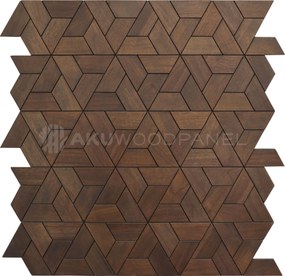 Decopaneel 60 cm x 60 cm Walnoot hout - Aster Brown - 3D Wandpaneel - Wanddeco