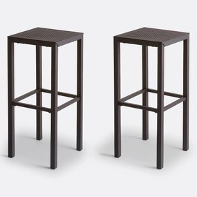 Set van 2 barkrukken in geperforeerd staal metaal, Choe