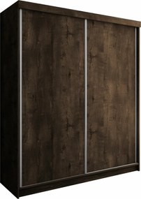 Kledingkast Dover 108, Donker essen, 200x200x62cm, 174 kg, Kledingkast deuren: Schuivend, Aantal planken: 9, Aantal planken: 9