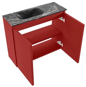 Mondiaz Ture DLux toiletmeubel 60cm fire met wastafel lava links zonder kraangat