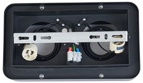 Afgeronde opbouwspot zwart 2-lichts draai- en kantelbaar - Dox