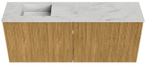Mondiaz Joya DLux 100cm toiletmeubel oak met wastafel faye links 1 kraangat opalo