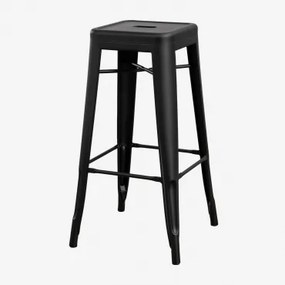 Stapelbare Hoge Krukken Set Van 2 In Staal Lix ↑75 Cm & Matzwart - Sklum