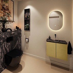 Mondiaz Ture DLux toiletmeubel 60cm oro met wastafel lava midden zonder kraangat