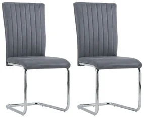 vidaXL Eetkamerstoelen 2 st kunstsuède grijs
