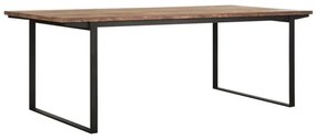 DTP Home Odeon Teakhouten Eettafel Met Zwarte Poot 225 Cm - 225 X 100cm.