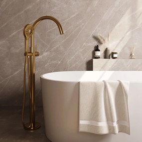 Brauer Stripe vrijstaande badmengkraan met 3 standen handdouche messing geborsteld PVD