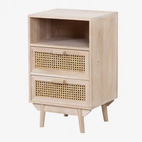 Set Van 2 Ralik Houten Nachtkastjes Met Opbergruimte Bruin – Natuurlijk Hout - Sklum