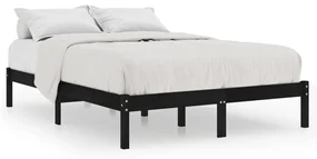 vidaXL Bedframe massief hout zwart 150x200 cm 5FT King Size