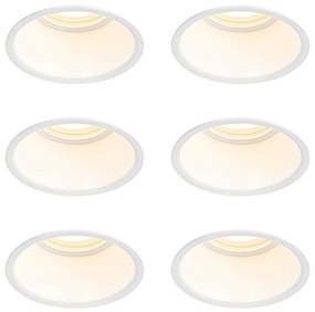 Set van 6 inbouwspots wit GU10 50mm IP44 - Dept Modern GU10 IP44 rond Binnenverlichting Lamp