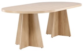 Ovale Eettafel Met Kruisvoet Naturel - 115 X 230cm.