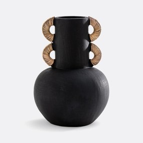 Decoratieve vaas in keramiek en rotan H41,5 cm Kuro