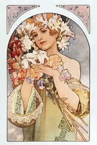 Kunstreproductie The Flower, Alfons Mucha