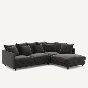 Hoekslaapbank in chenille fluweel, Lazare