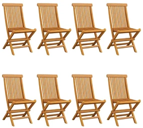 vidaXL Tuinstoelen 8 st met beige kussens massief teakhout