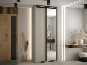 Kledingkast Hartford 495, Zwart, Kasjmier, 235x120x60cm, 122.9 kg, Kledingkast deuren: Schuivend