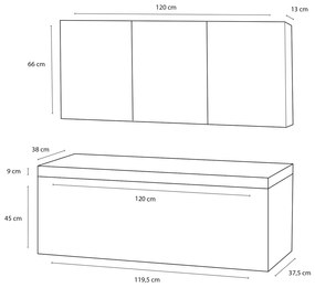 Differnz Somero badmeubelset 120cm/spiegelkast antraciet