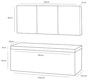 Differnz Somero badmeubelset 120cm/spiegelkast antraciet