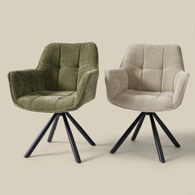 Beige Eetkamerstoel Met Stiksels