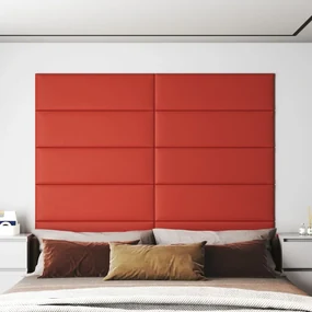 vidaXL Wandpanelen 12 st 3,24 m² 90x30 cm kunstleer rood
