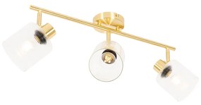 PlafondSpot / Opbouwspot / Plafondspot goud met glas 3-lichts verstelbaar - Laura Art Deco E27 Binnenverlichting Lamp