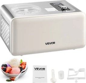 VEVOR Automatische ijsmachine 2 liter met ingebouwde compressor (150 W) zonder voorvriezen, ijsmachine met 3 standen, elektrische ijsmachine, bevroren sorbetmaker voor thuiskeuken