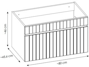 Comad Iconic White badkamermeubel 80cm met witte wastafel 1 kraangat