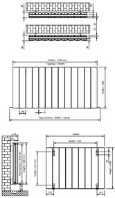 Eastbrook Guardia radiator 125x60cm aluminium 2080W grijs mat