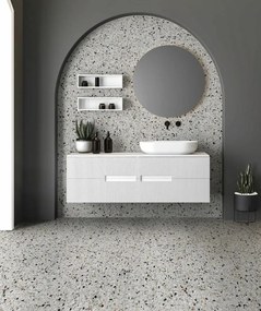 Jabo Medley White terrazzo vloertegel 60x60cm gerectificeerd