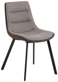 IDA Lichtgrijs Taupe / Bruin Antraciet (stof Basel 34/Preston 96) - MODERNE GESTOFFEERDE STOEL VOOR WOONKAMER/EETKAMER LOFT
