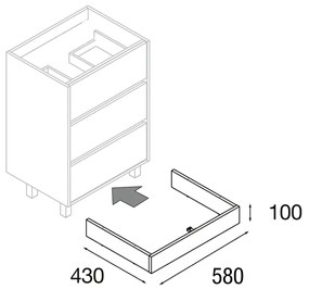 Muebles plint voor badkamermeubel 60cm wit hoogglans