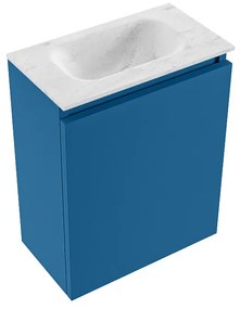 Mondiaz Ture DLux toiletmeubel 40cm jeans met wastafel opalo midden zonder kraangat