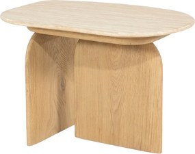 Ovale Bijzettafel Travertin - 60 X 38cm.