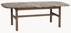 Ovale salontafel Hammond van marmer en eikenhout