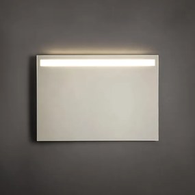 Adema Squared badkamerspiegel 100x70cm met bovenverlichting LED met spiegelverwarming en sensor schakelaar NAA002-N45B-100