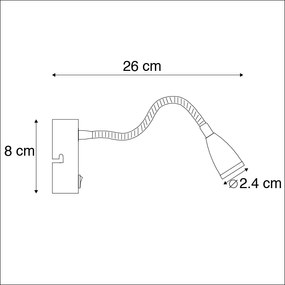 Moderne flexibele wandlamp wit LED - Flex Modern Binnenverlichting Lamp