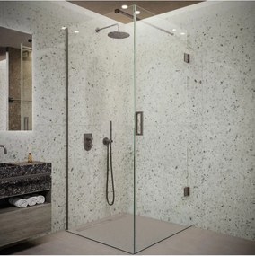 Saniclear Modern Iron douchecabine 80x80 met 80cm deur verouderd ijzer - gunmetal