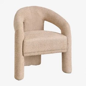 Pack Van 4 Eetkamerstoelen In Bouclé Stof Greca Bouclé Bruin - Tarwe - Sklum