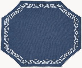 Achthoekige placemat Corda met geborduurde rand