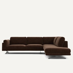 Chenille fluwelen hoekbank met longchair, César