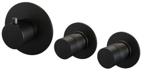 Brauer Black Edition complete inbouw regendouche met staafhanddouche, plafondarm en hoofddouche 20cm set 5 zwart mat