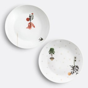 Set van 4 dessertborden in porselein