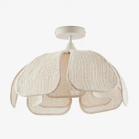 Vidson Plafondlamp Ø50 Cm In Linnen Linnen En Katoen Beige – Crème - Sklum