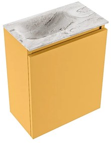 Mondiaz Ture DLux toiletmeubel 40cm ocher met wastafel glace links met kraangat